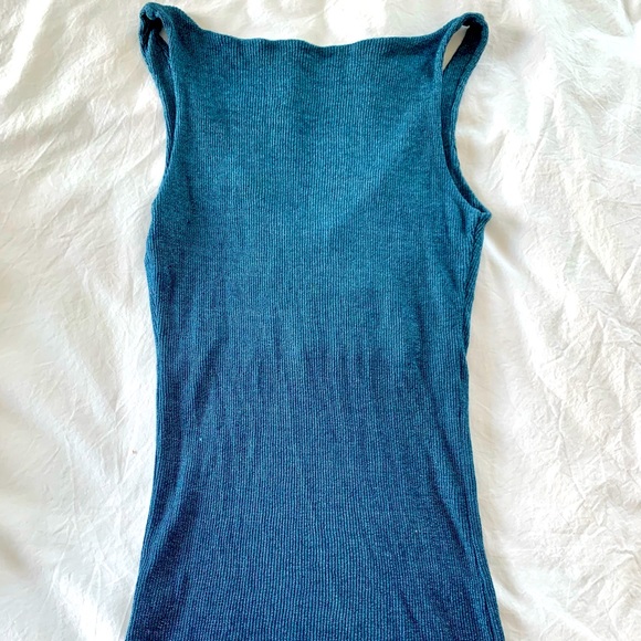 Michael Stars Classic Top, blue + metallic, thin straps date night + going out - Picture 2 of 3